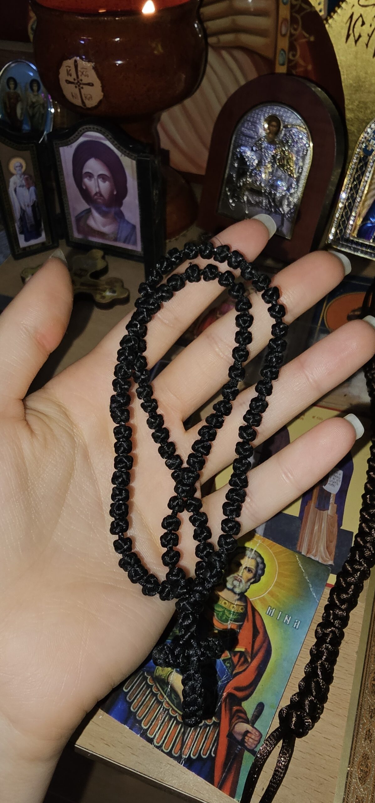 Komboskini (Gebetsschnur) - 50 Knoten - Schnur Ø2 mm - Farbe wählbar - Image 1